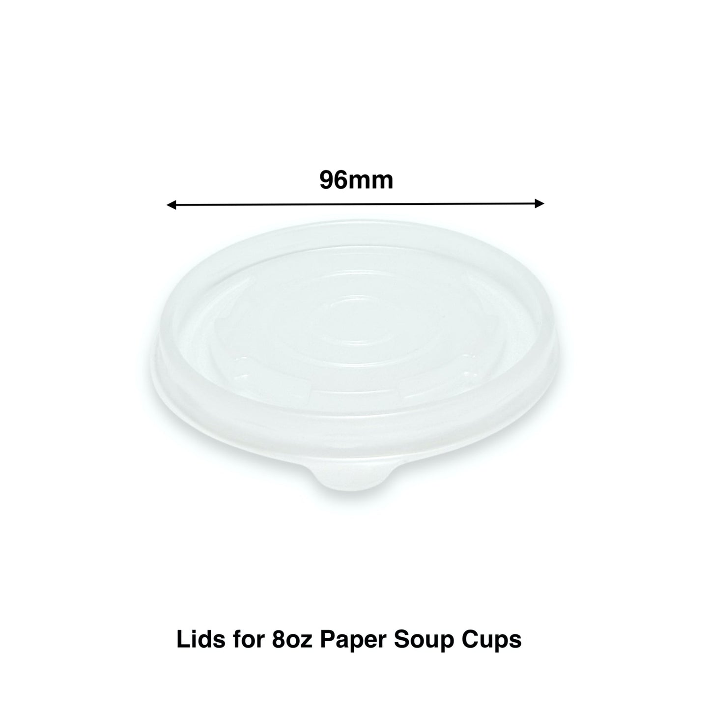 8oz - 96mm Plastic Lid for Paper Soup Containers - Carton of 1000
