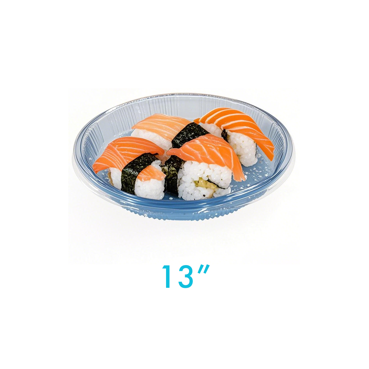 13" - PET Round Sushi Tray Sets - Carton of 120