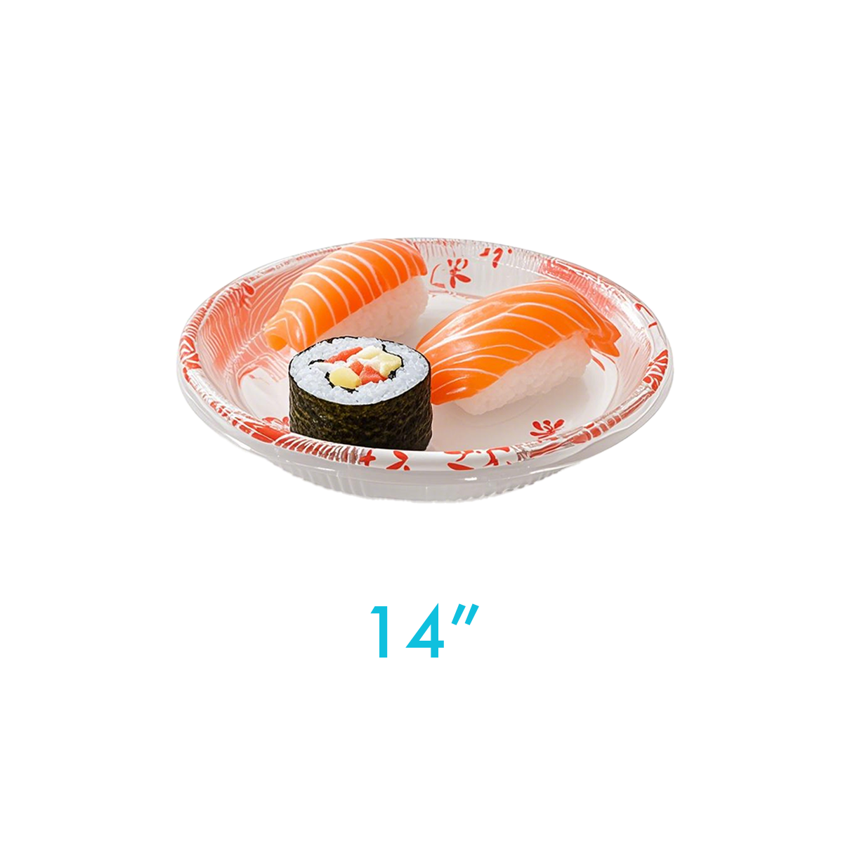 14" - PET Round Sushi Tray Sets - Carton of 120