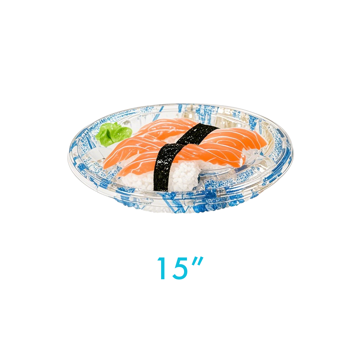 15" - PET Round Sushi Tray Sets - Carton of 120