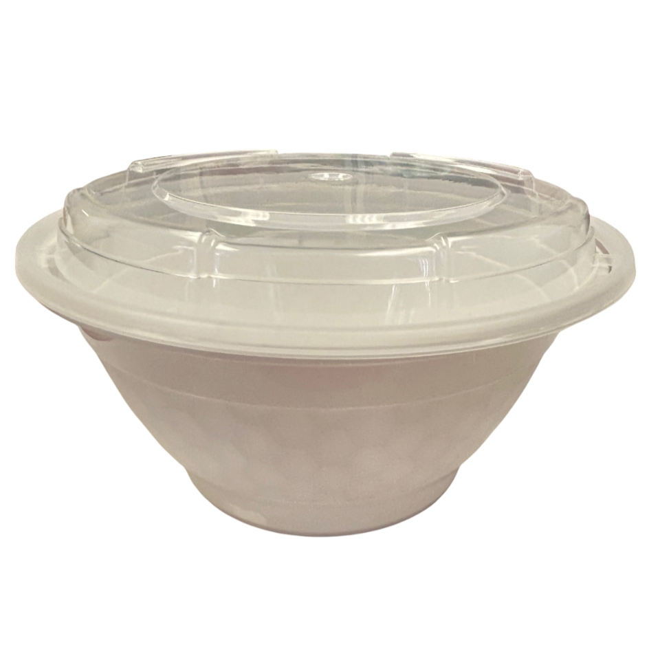 36oz - PP Round Noodle Bowl Combo Set White - Carton of 150