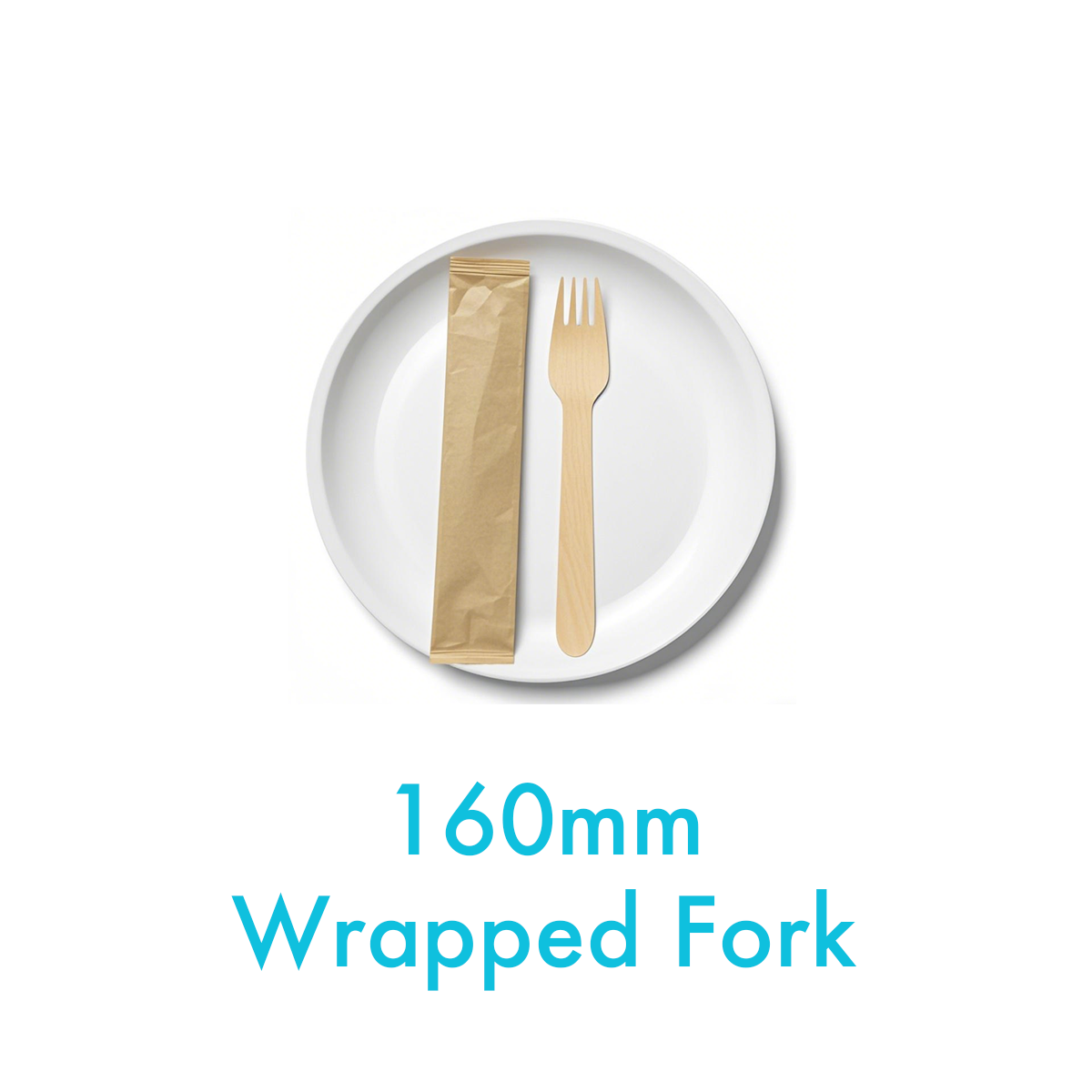 160mm - Wooden Fork Paper Wrapped - Carton of 1000