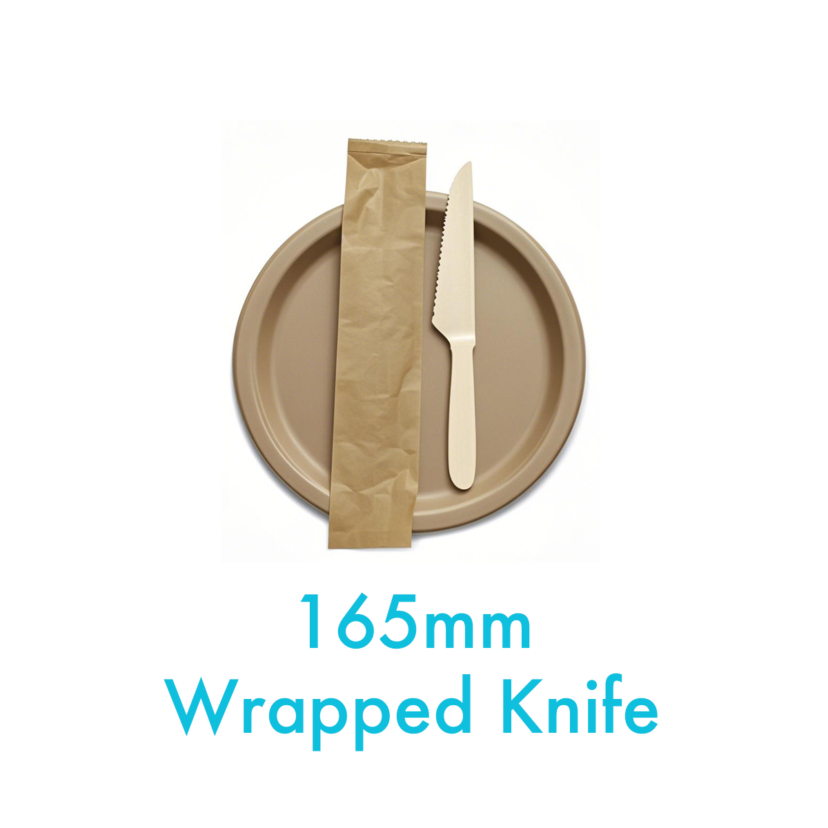 165mm - Wooden Knife Paper Wrapped - Carton of 1000
