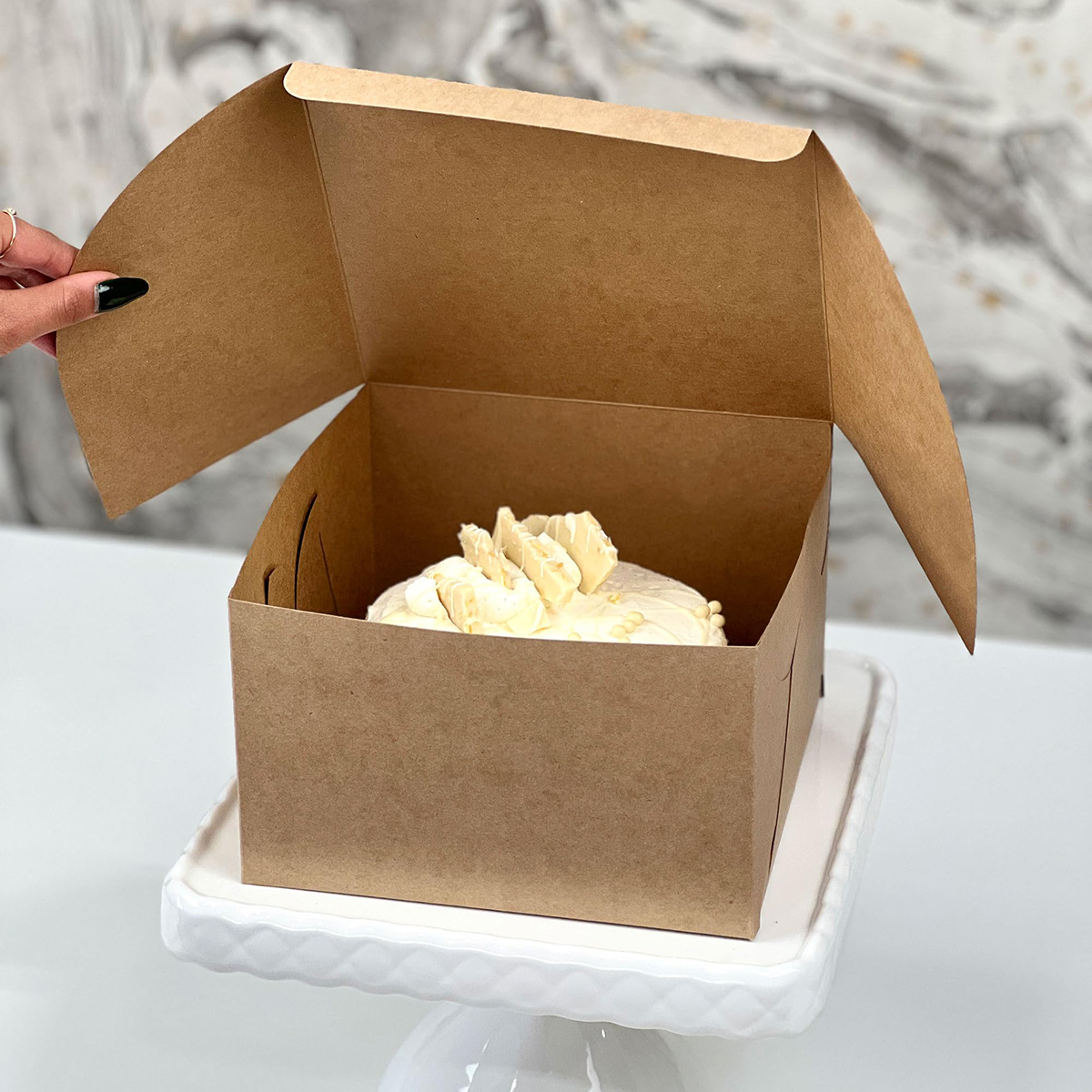8" x 4" x 4" - Kraft Bakery Boxes - Carton of 100