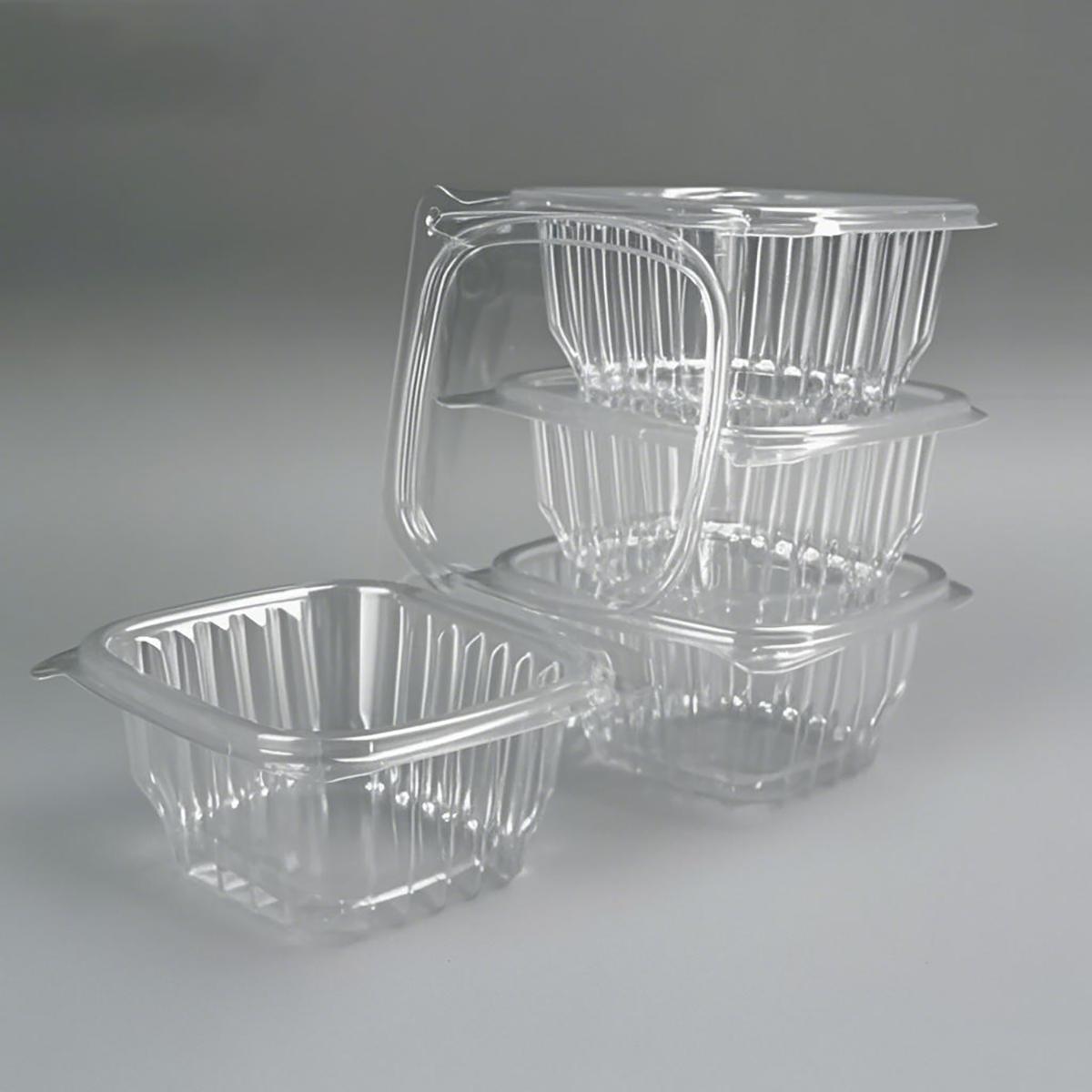 48oz - PET Clear Hinged Containers - Carton of 200