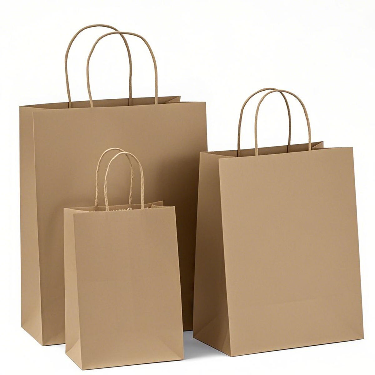 Cafe 10x6.5x13 inches Kraft Paper Bags Twisted Handles - Carton of 250