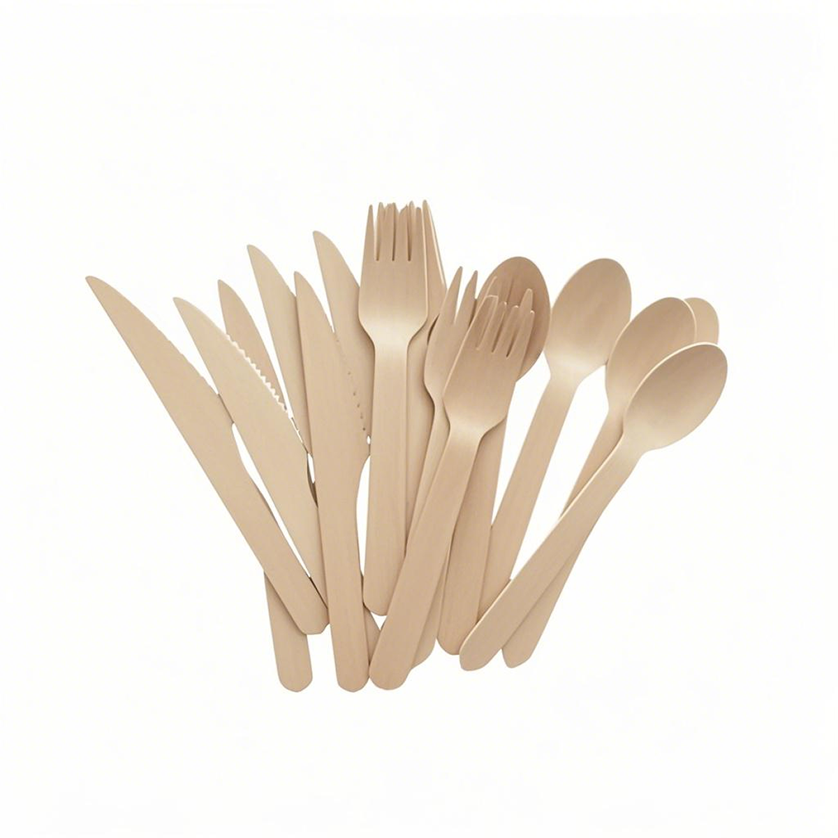 Cultery Set 4 in 1 - Wooden Fork/Wooden Knife/Wooden Spoon/Napkin - Carton of 500