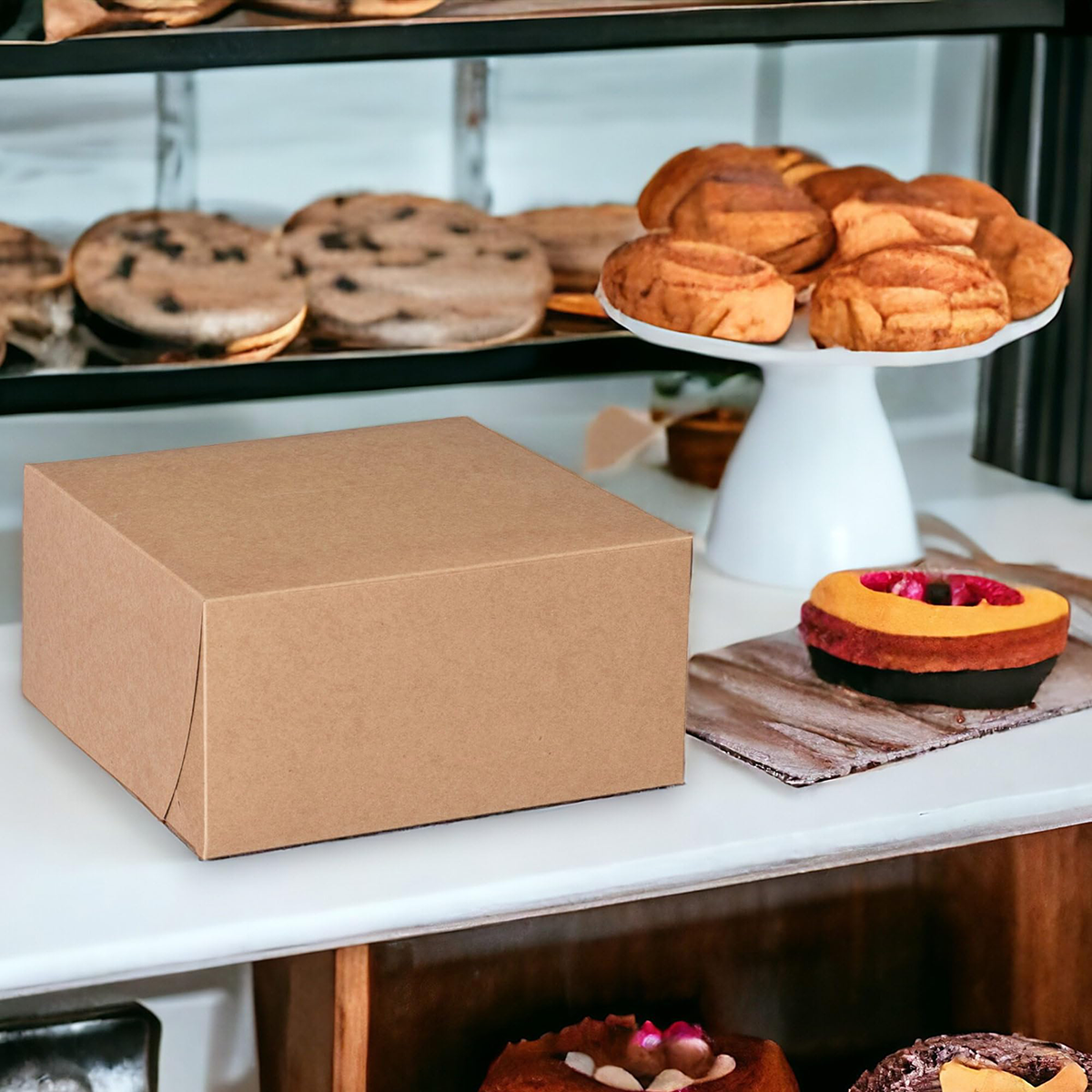 4" x 4" x 4" - Kraft Bakery Boxes - Carton of 100