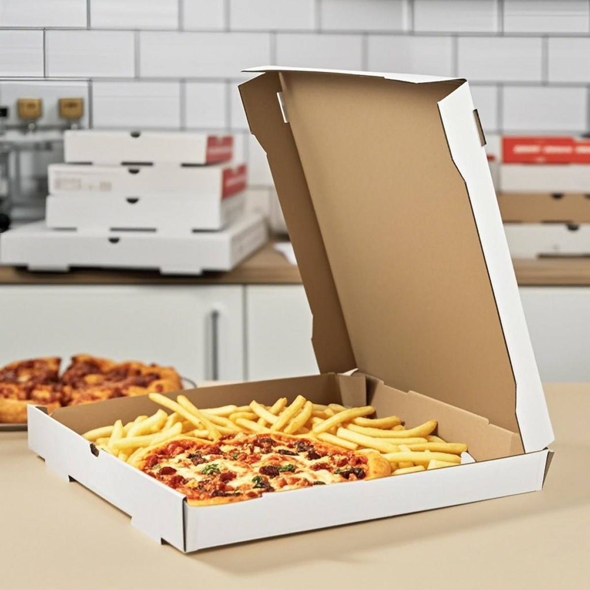 10" x 10" x 2" - White Pizza Boxes - Carton of 50