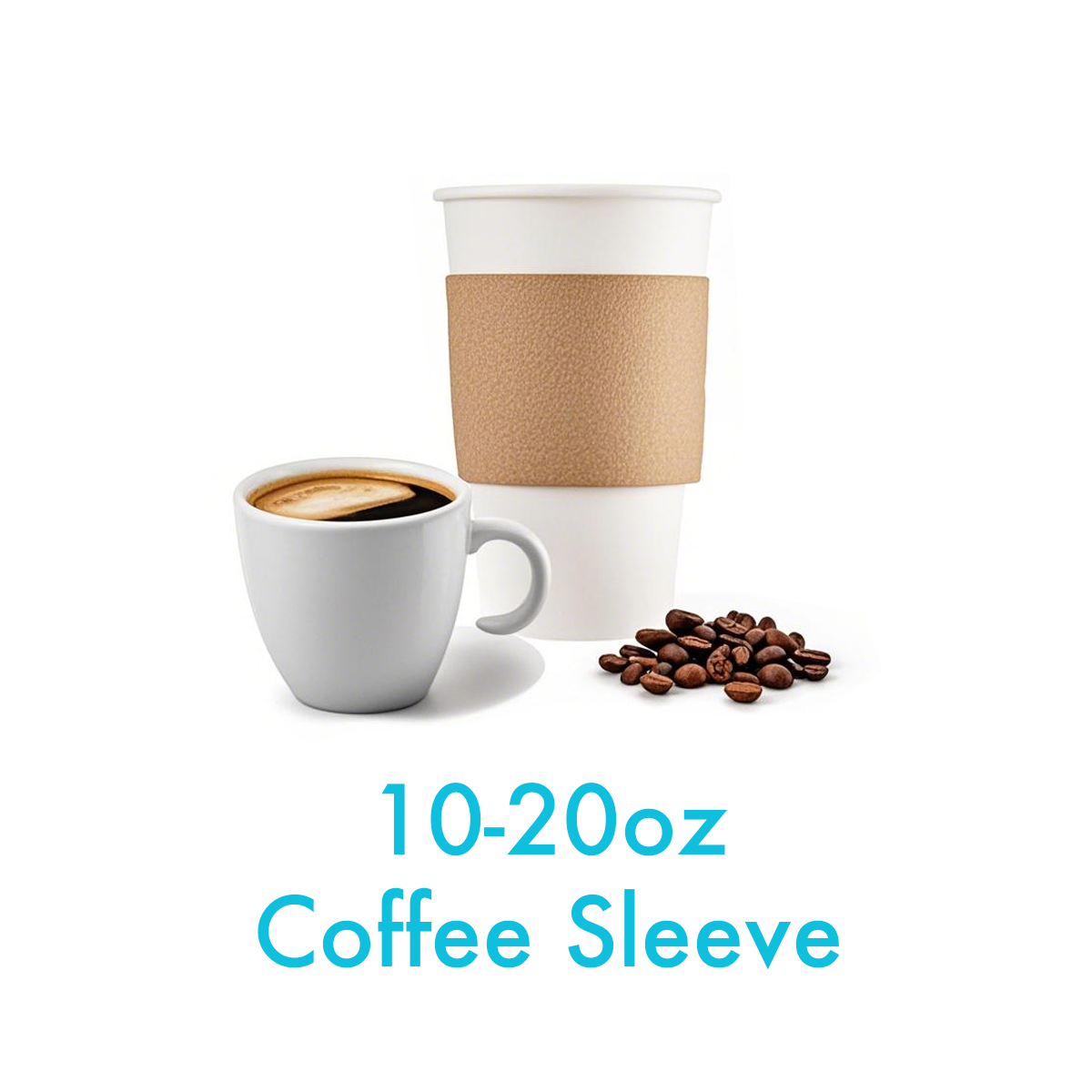 10oz/12oz/16oz/20oz - Kraft Foldable Coffee Sleeve - Carton of 1000