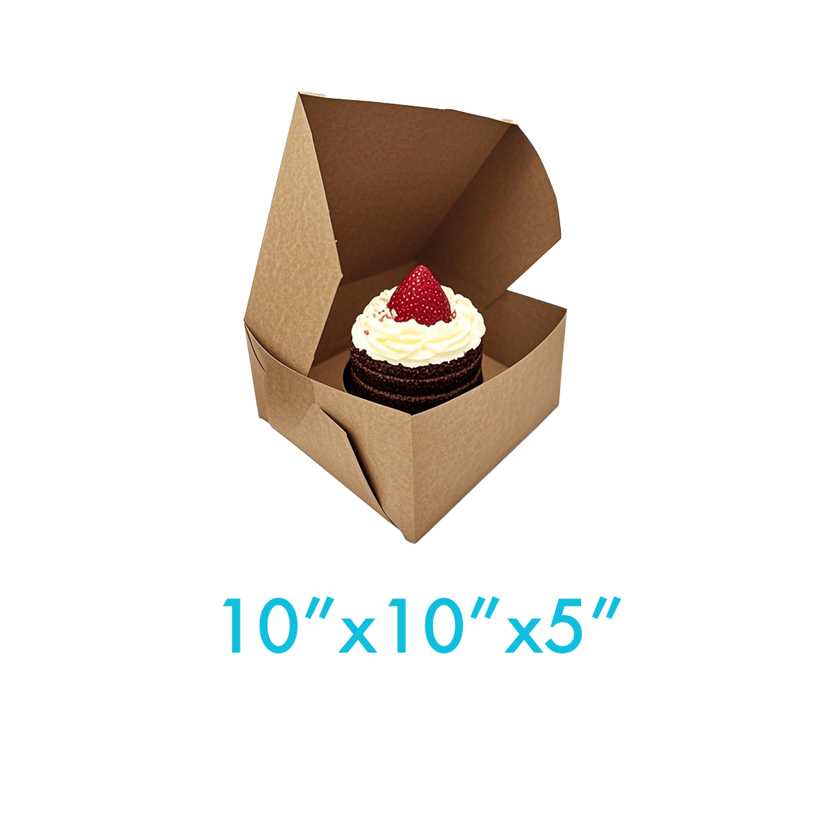 10" x 10" x 5" - Kraft Bakery Boxes - Carton of 100