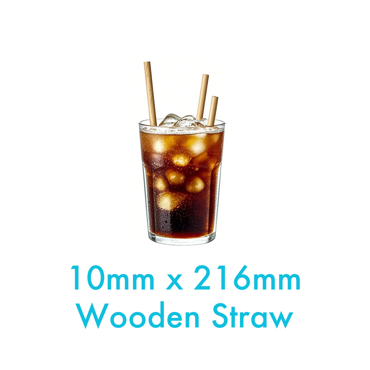 10mm x 216mm - Wooden Straws Paper Wrapped - Carton of 2000