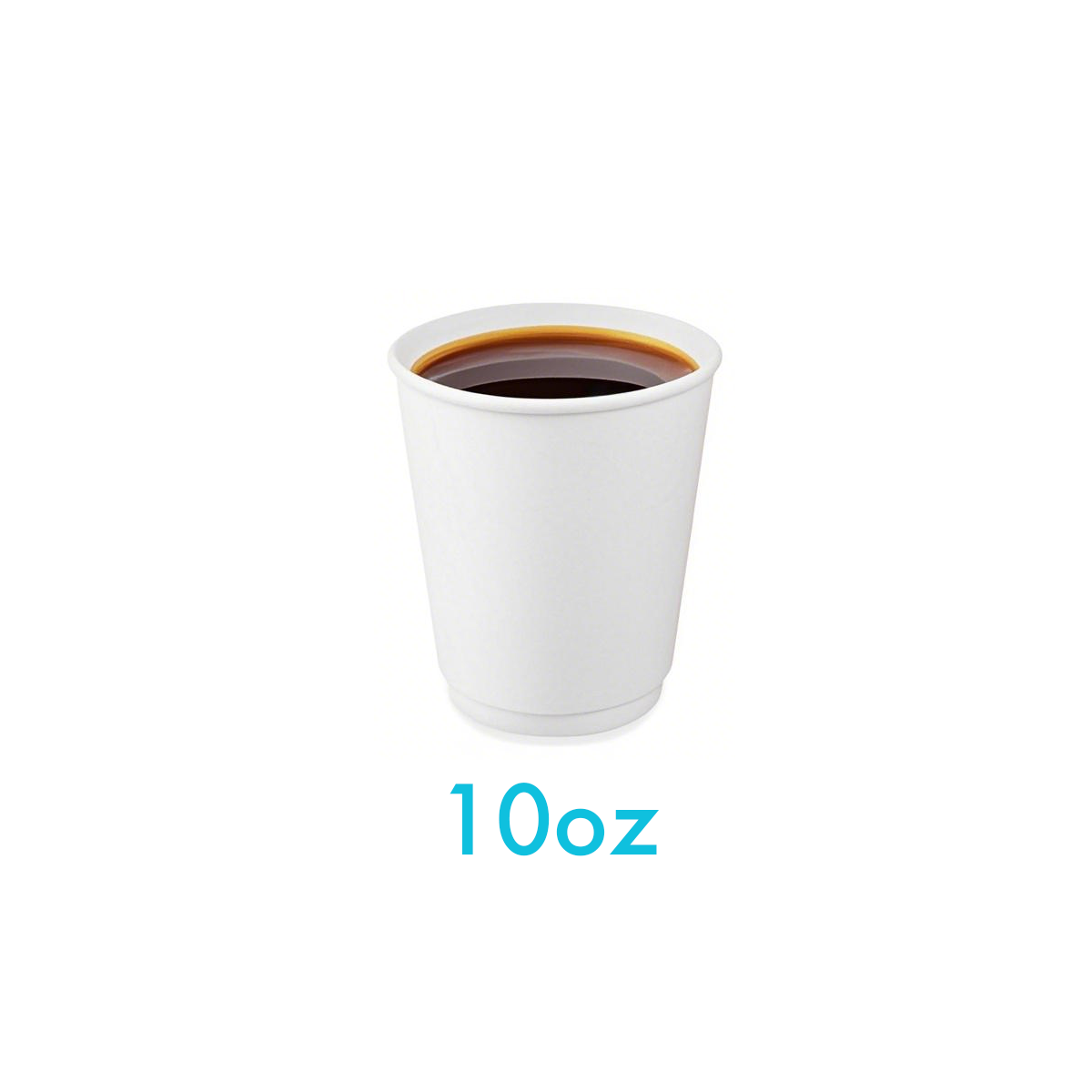 10oz - Double Wall Paper Hot Coffee Cup White with 90mm Opening - Carton of 500