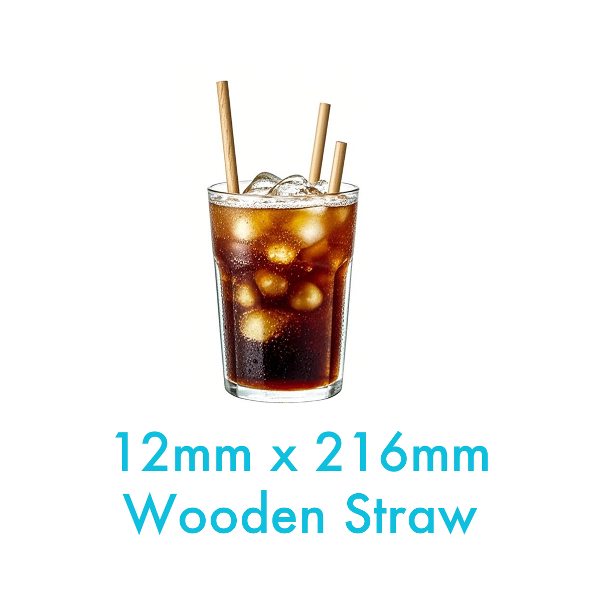 12mm x 216mm - Wooden Straws Paper Wrapped - Carton of 2000