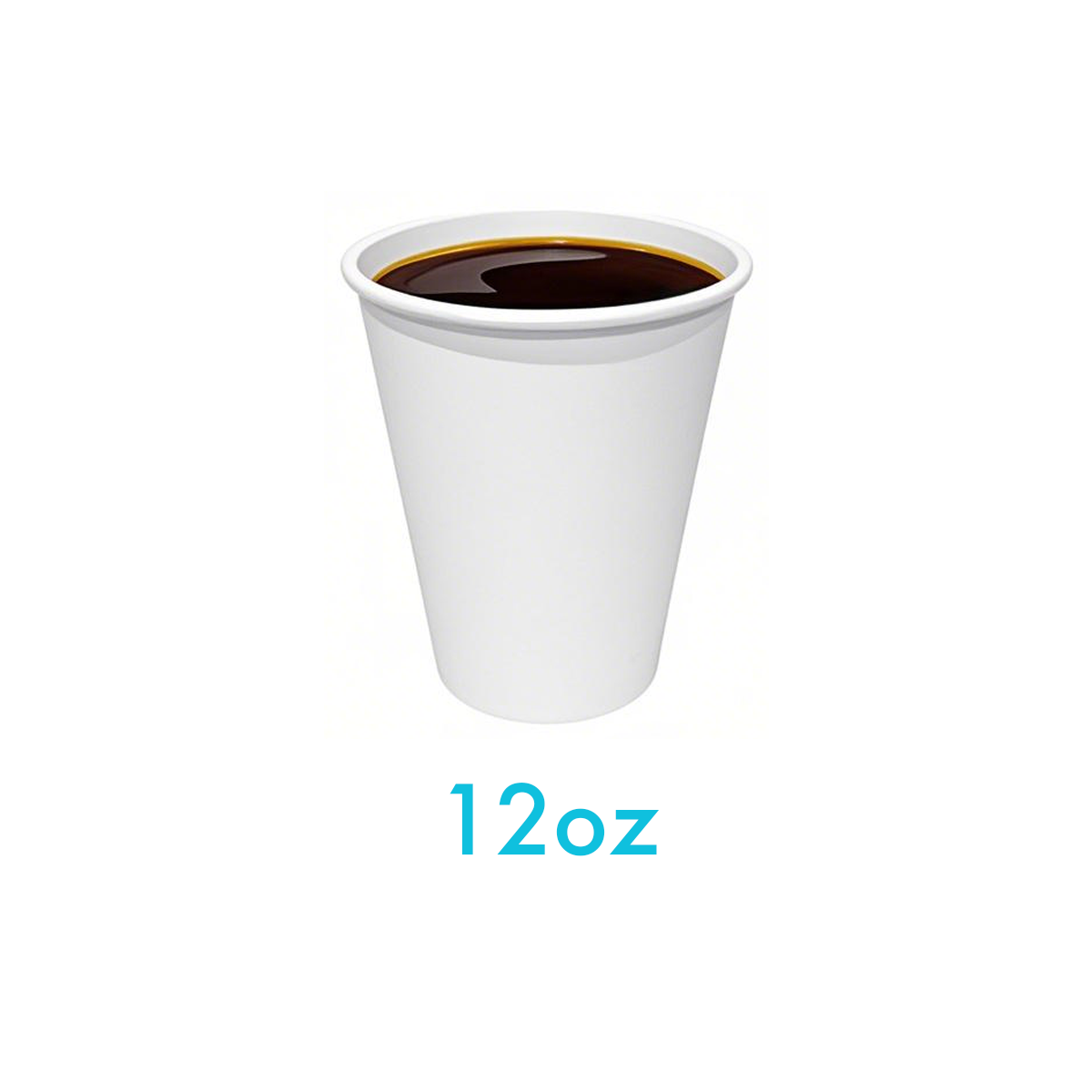12oz - Single Wall Paper Hot Coffee Cup White with 90mm Opening - Carton of 1000