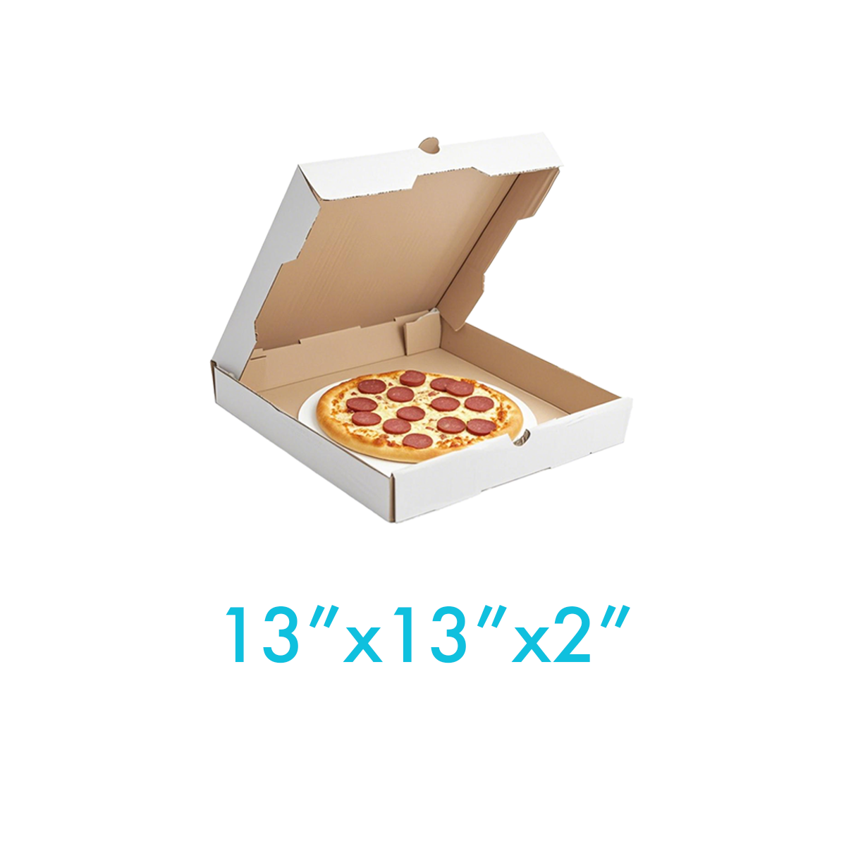 13" x 13" x 2" - White Pizza Boxes - Carton of 50
