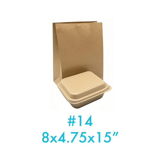 #14 Grocery Bags 8x4.75x15 inches - Carton of 500