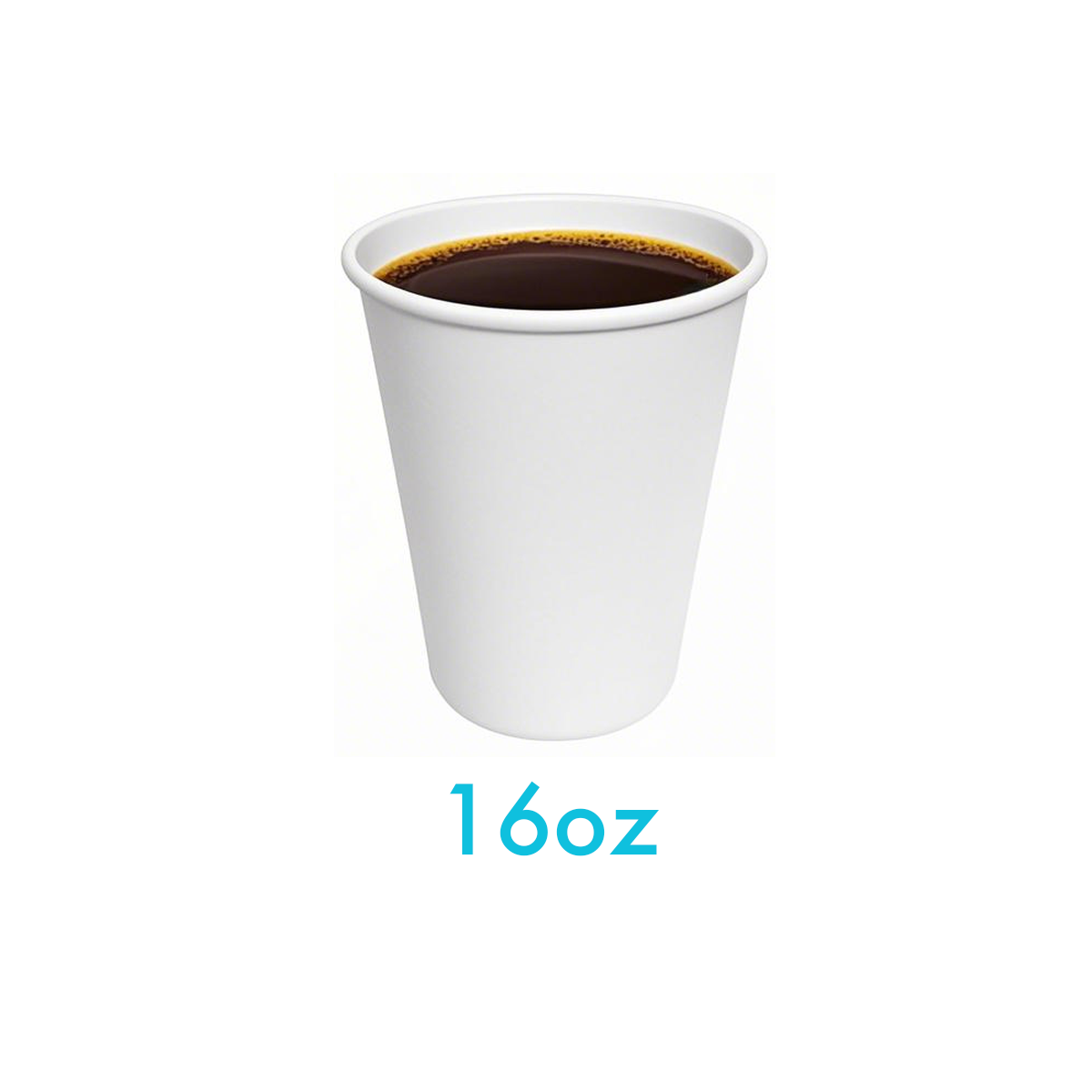 16oz - Single Wall Paper Hot Coffee Cup White with 90mm Opening - Carton of 1000