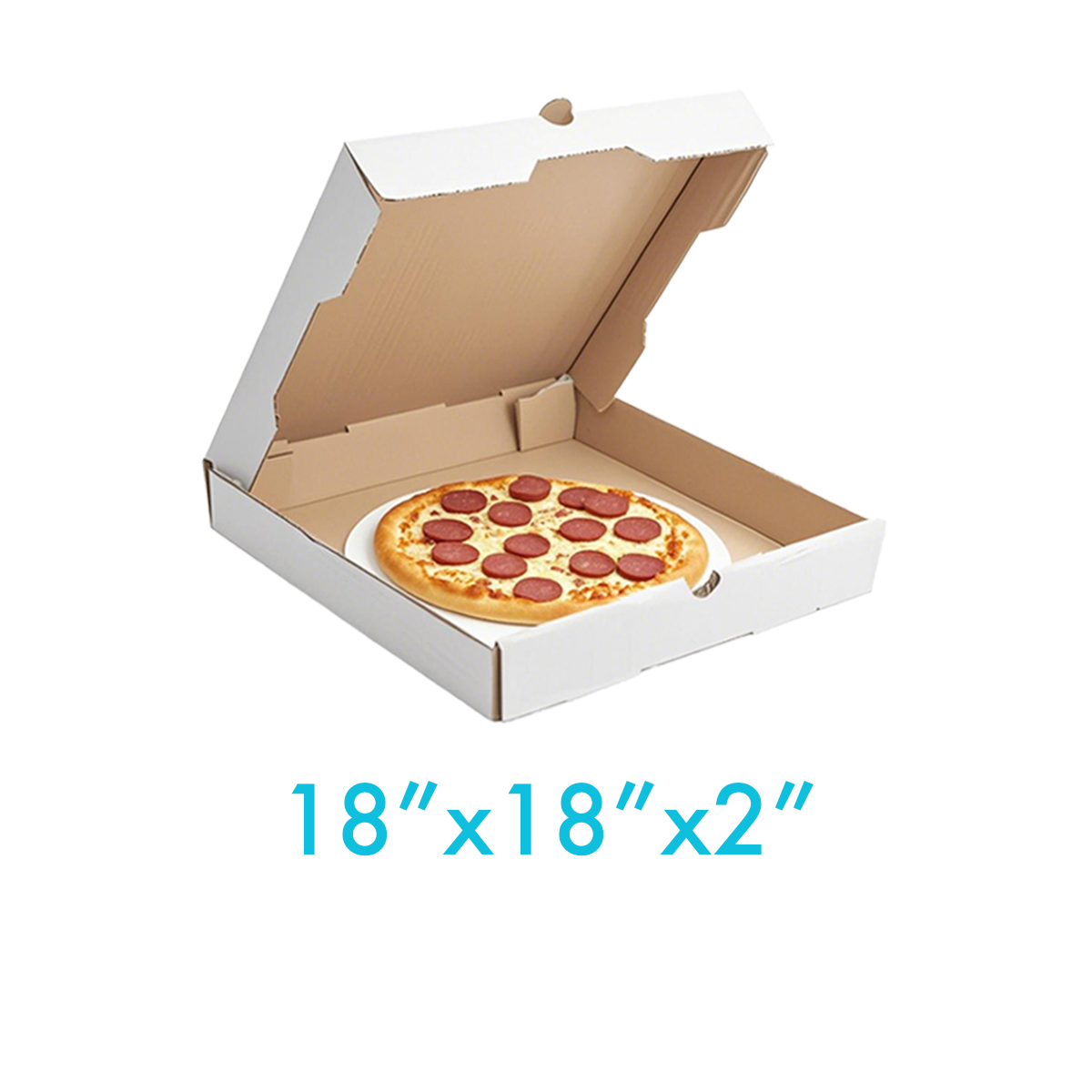 18" x 18" x 2" - White Pizza Boxes - Carton of 50