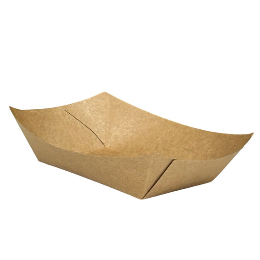 #3- 1lb Kraft Paper Boat Trays - Carton of 1000