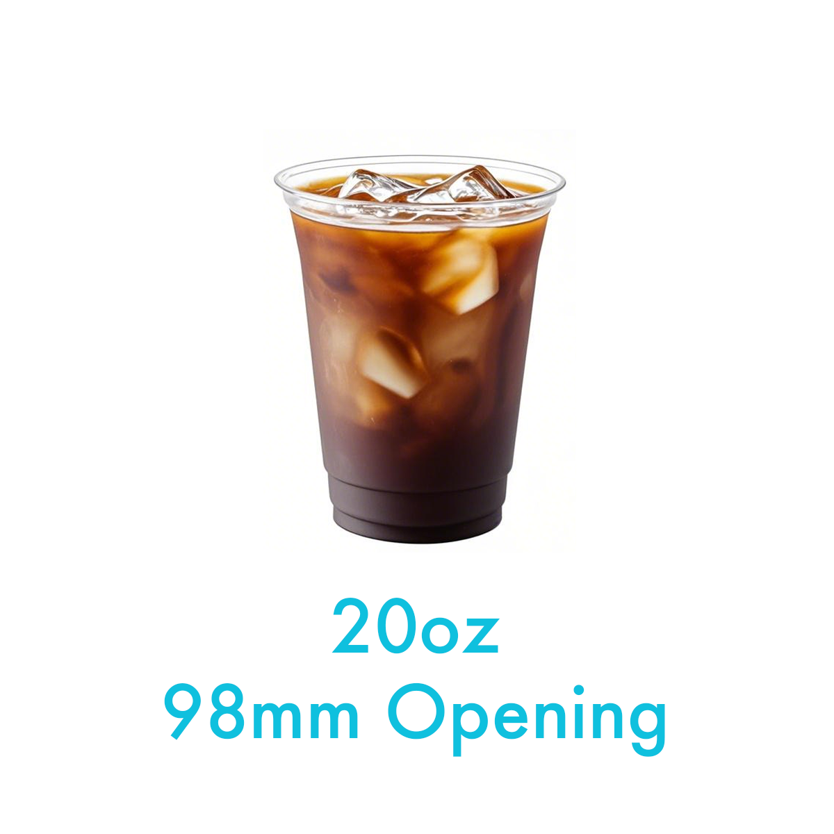 20oz - 98mm Opening PET Cold Drink Cups - Carton of 1000
