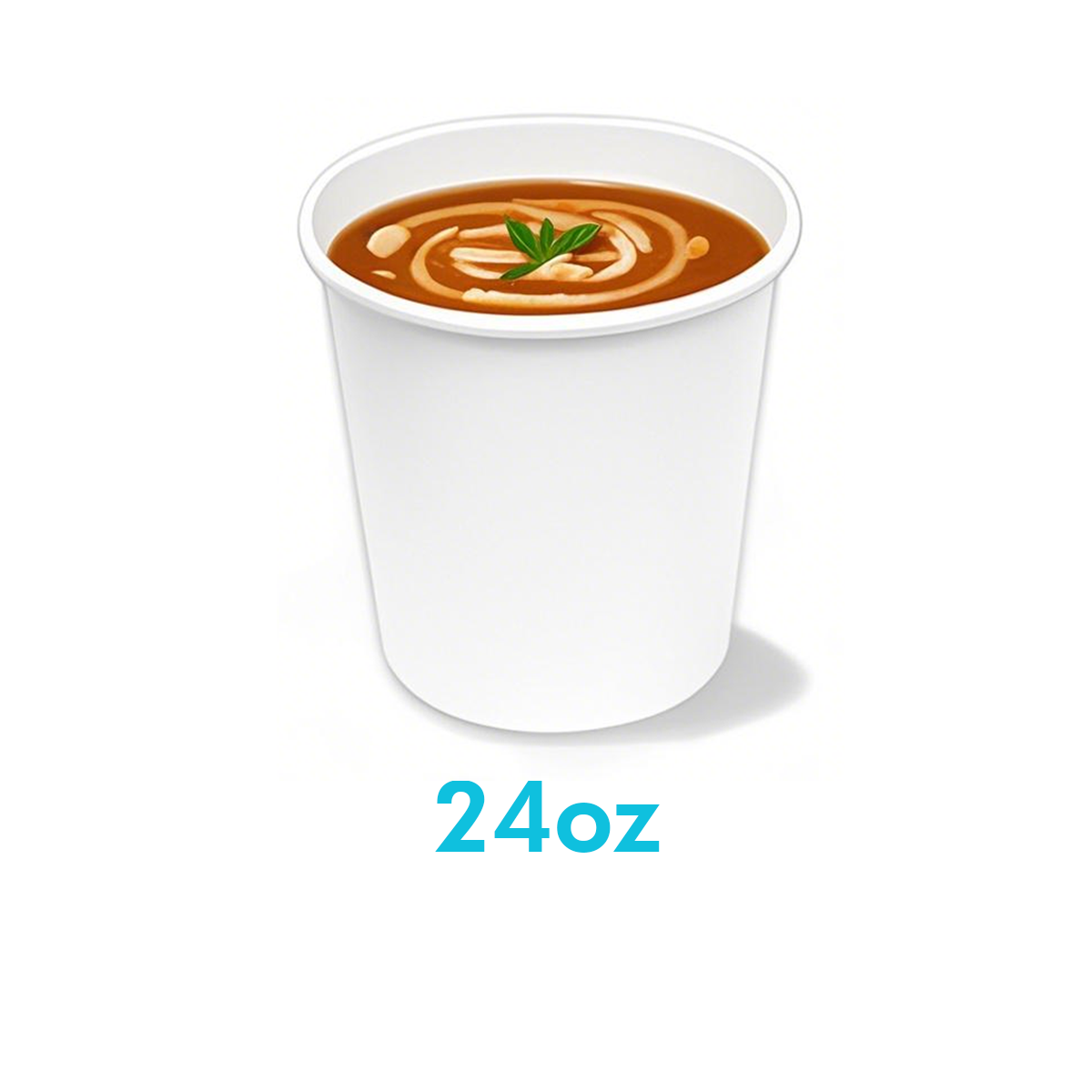 24oz - Paper Soup Container White - Orca Select - Carton of 500
