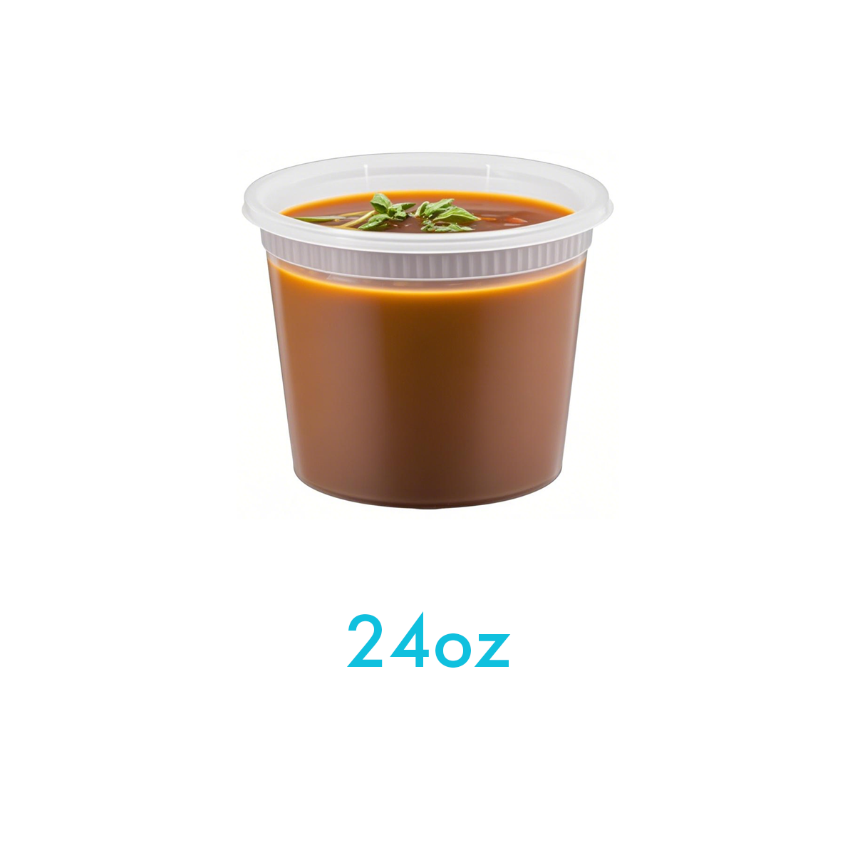 24oz - Plastic Deli Soup Containers Sets Clear - Carton of 240