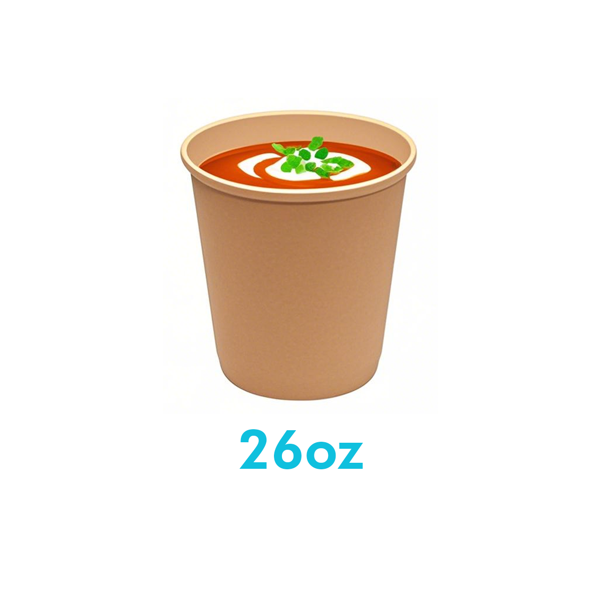 26oz - Paper Soup Containers Kraft - Carton of 500