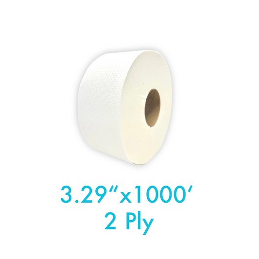 3.29" x 1000' - 2 Ply Paper Snow Soft Bath Tissue White - Carton of 12