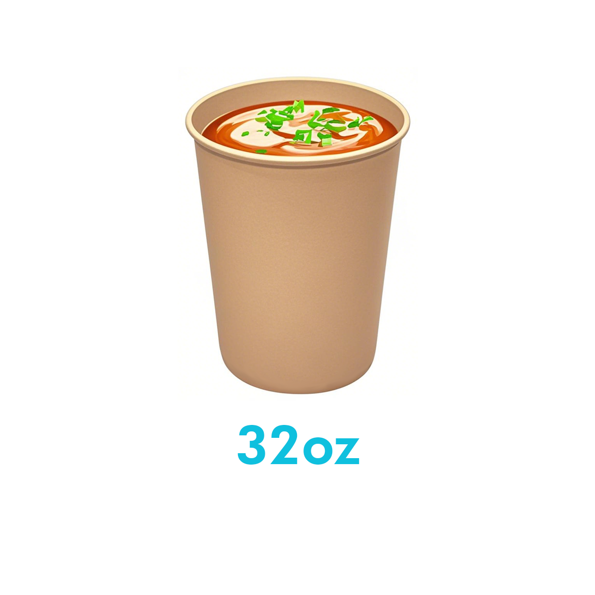 32oz - Paper Soup Containers Kraft - Carton of 500