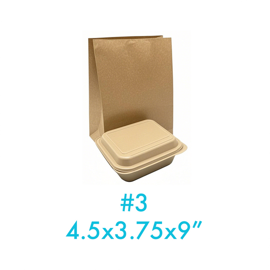 #3 Grocery Bags 4.5x3.75x9 inches - Carton of 500