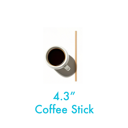 4.3" - Bamboo Coffee Sticks - Carton of 10000