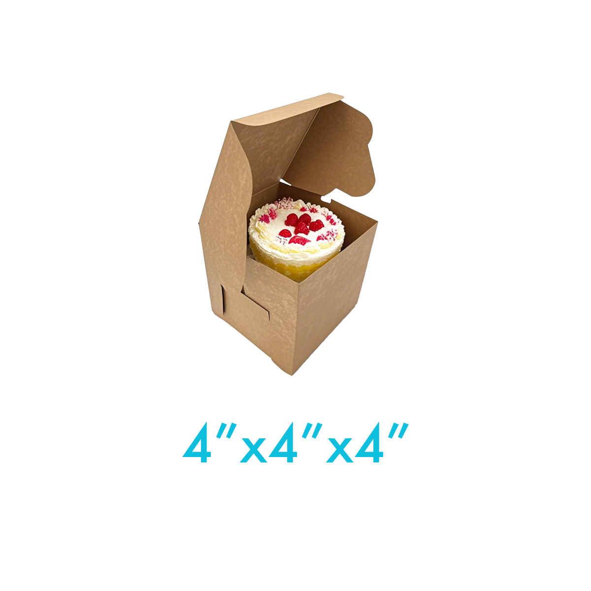 4" x 4" x 4" - Kraft Bakery Boxes - Carton of 100