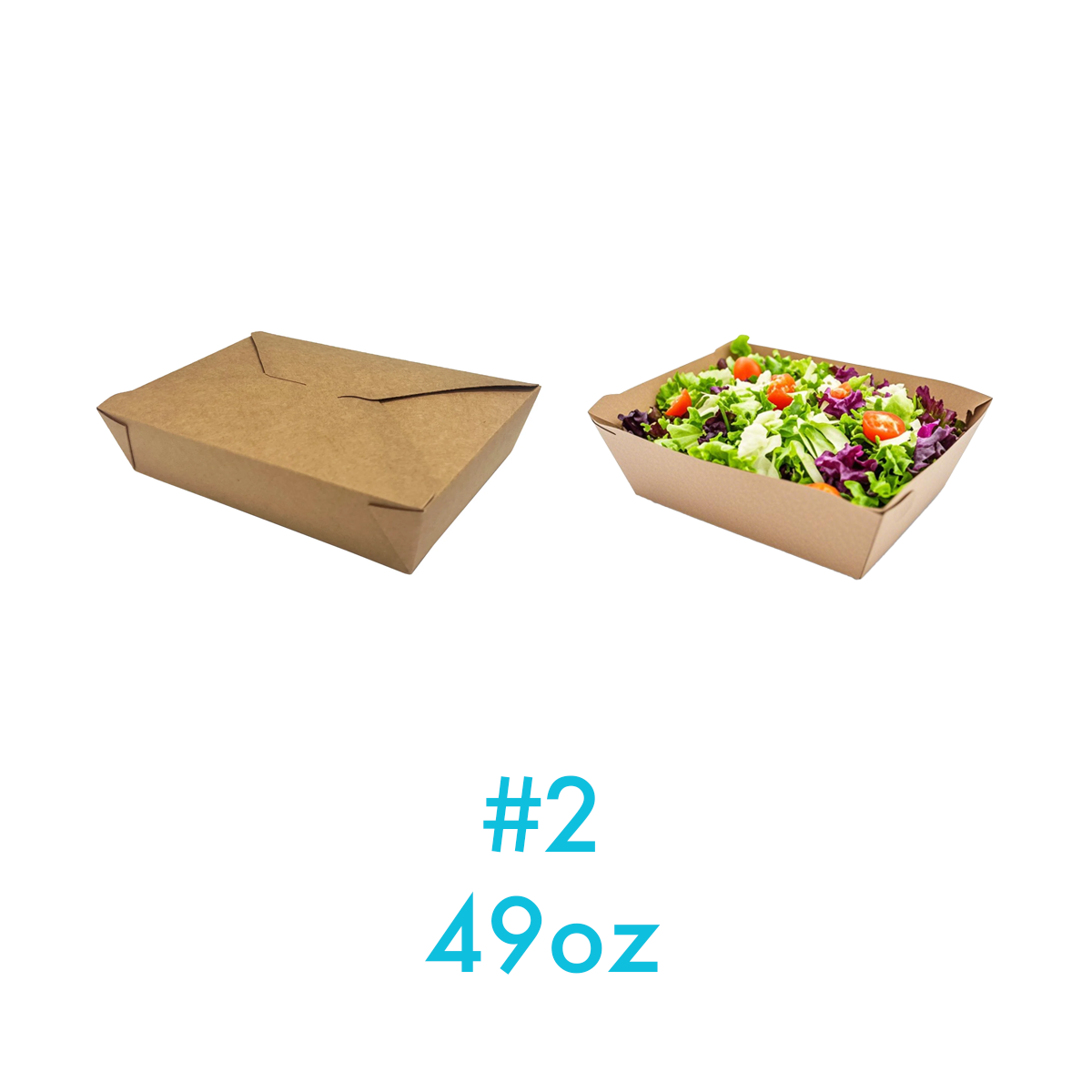 #2 - 49oz Paper Take Out Box Kraft - Carton of 200