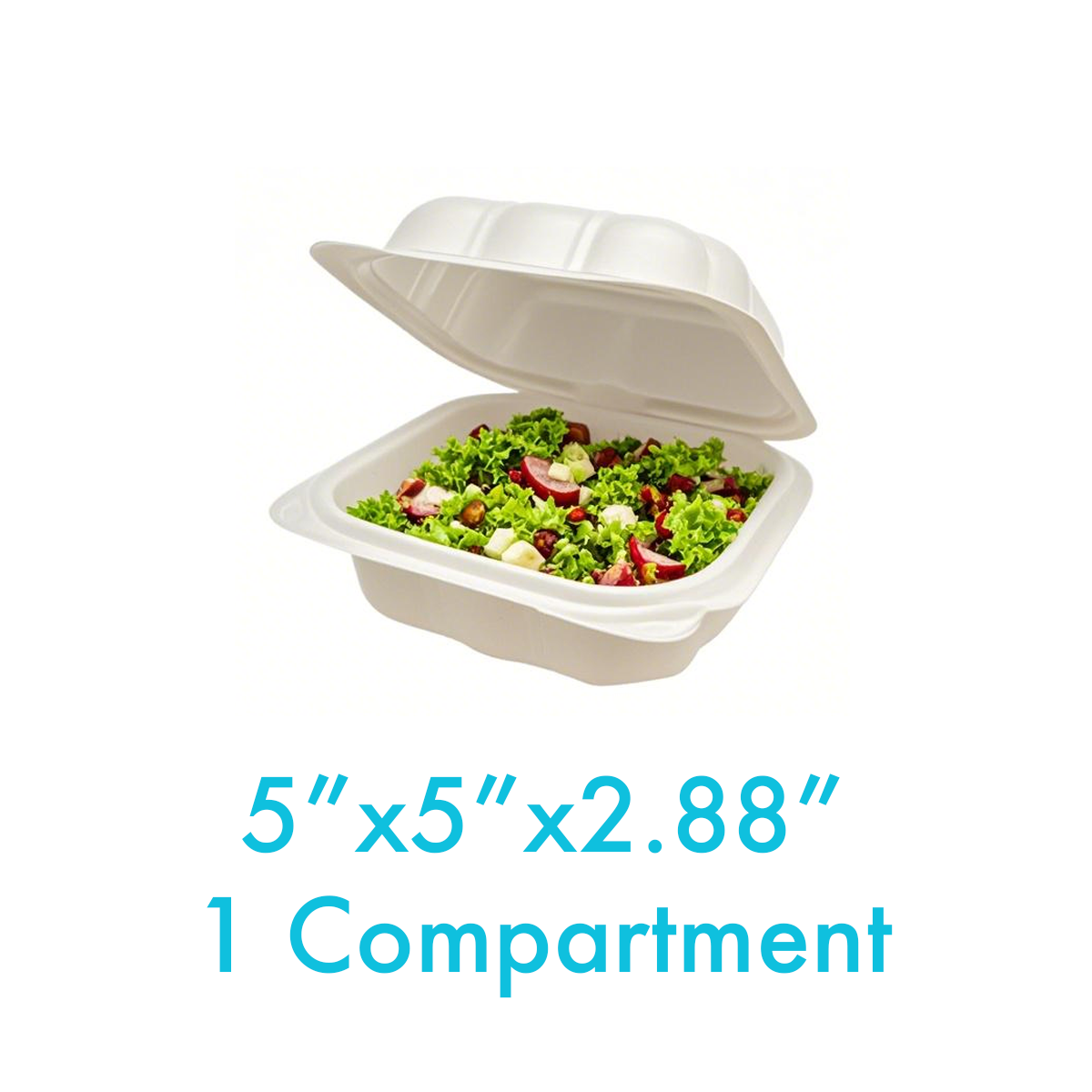 5" x 5" x 2.88" - Pebble Clamshell Hamburger Box - Carton of 250