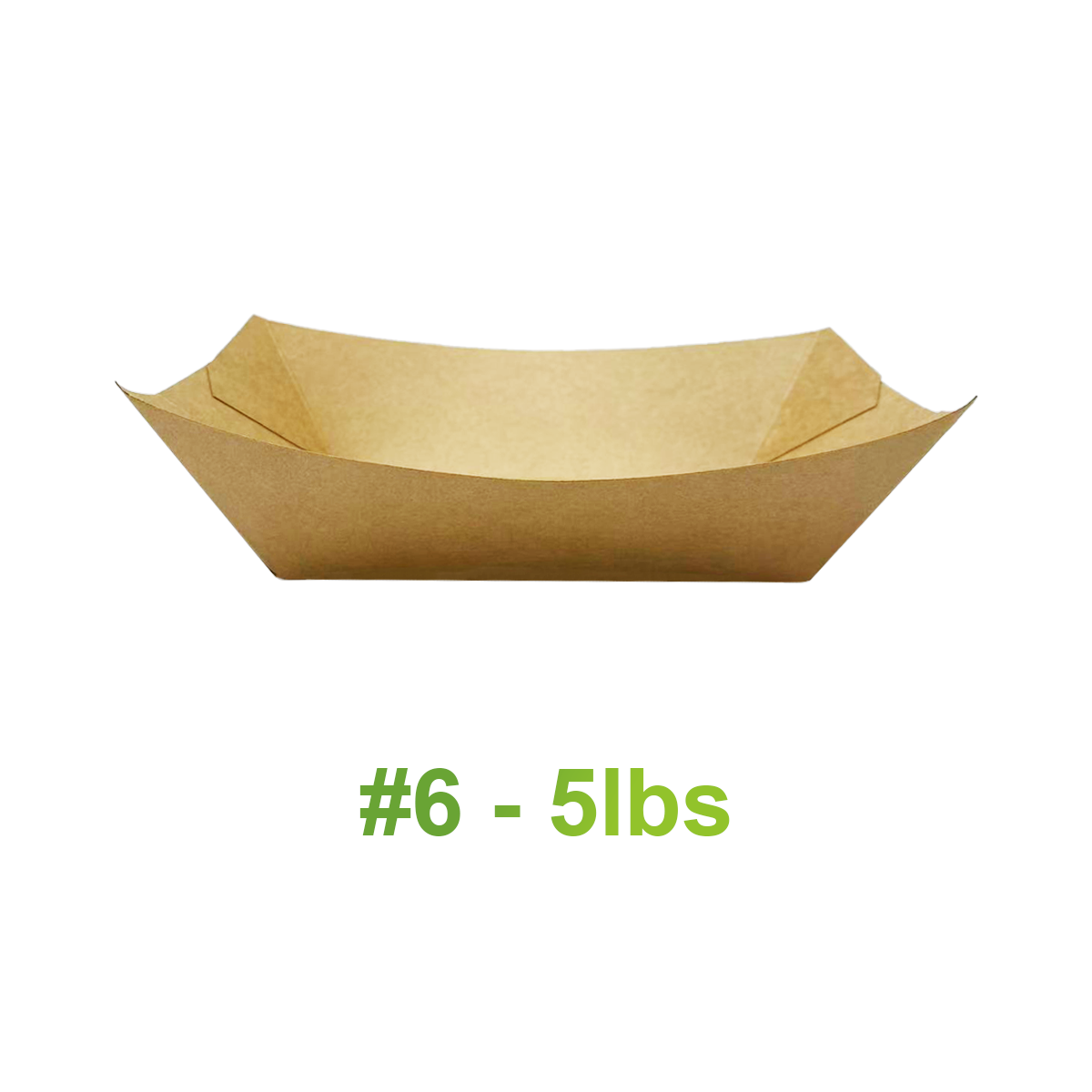 #6 - 5lbs Kraft Paper Boat Trays - Carton of 500