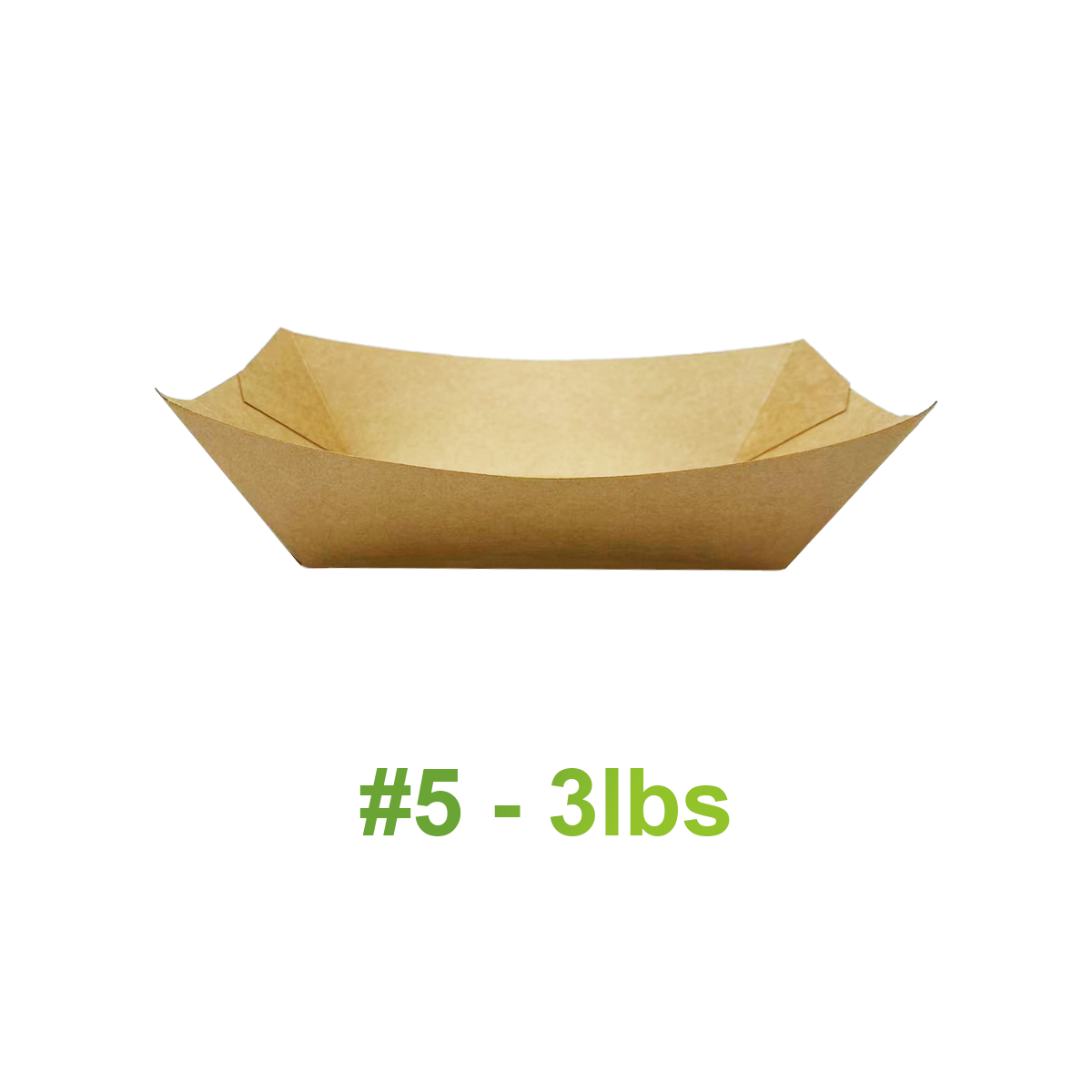#5 - 3lbs Kraft Paper Boat Trays - Carton of 500