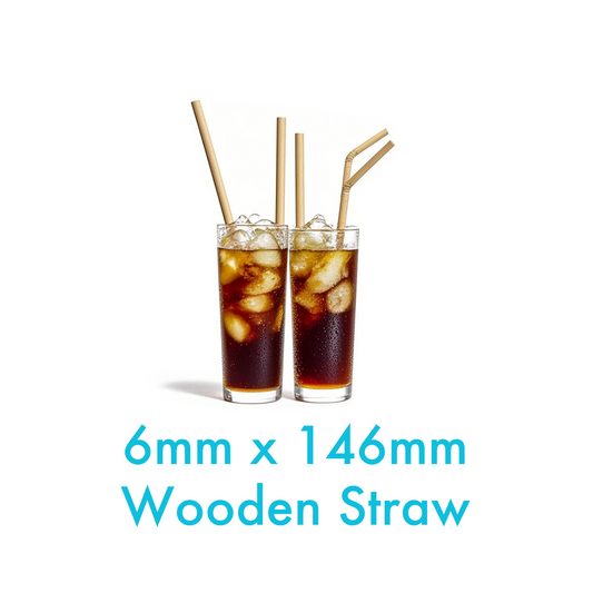 6mm x 146mm - Wooden Straws Paper Wrapped - Carton of 5000