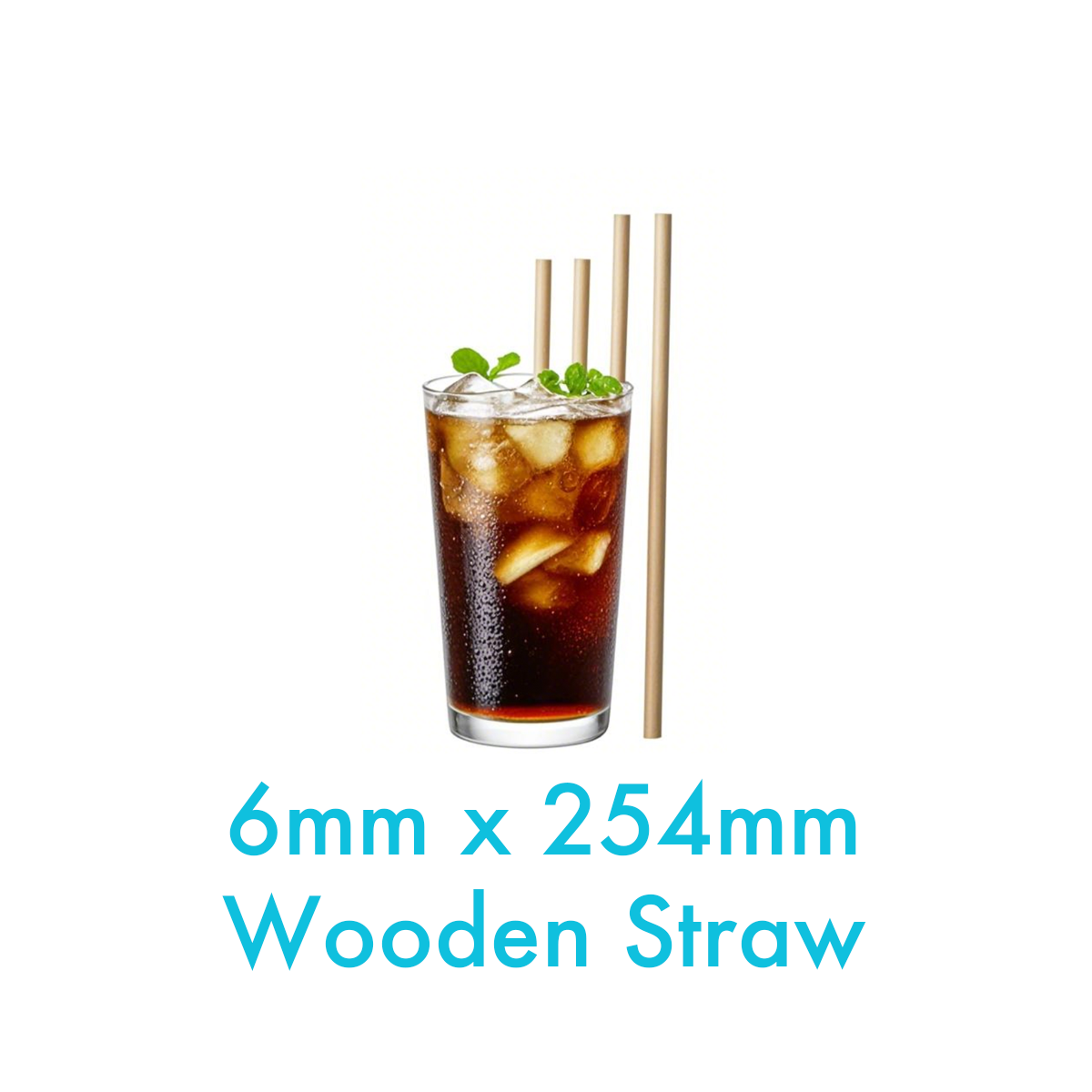 6mm x 254mm - Wooden Straws Paper Wrapped - Carton of 2000