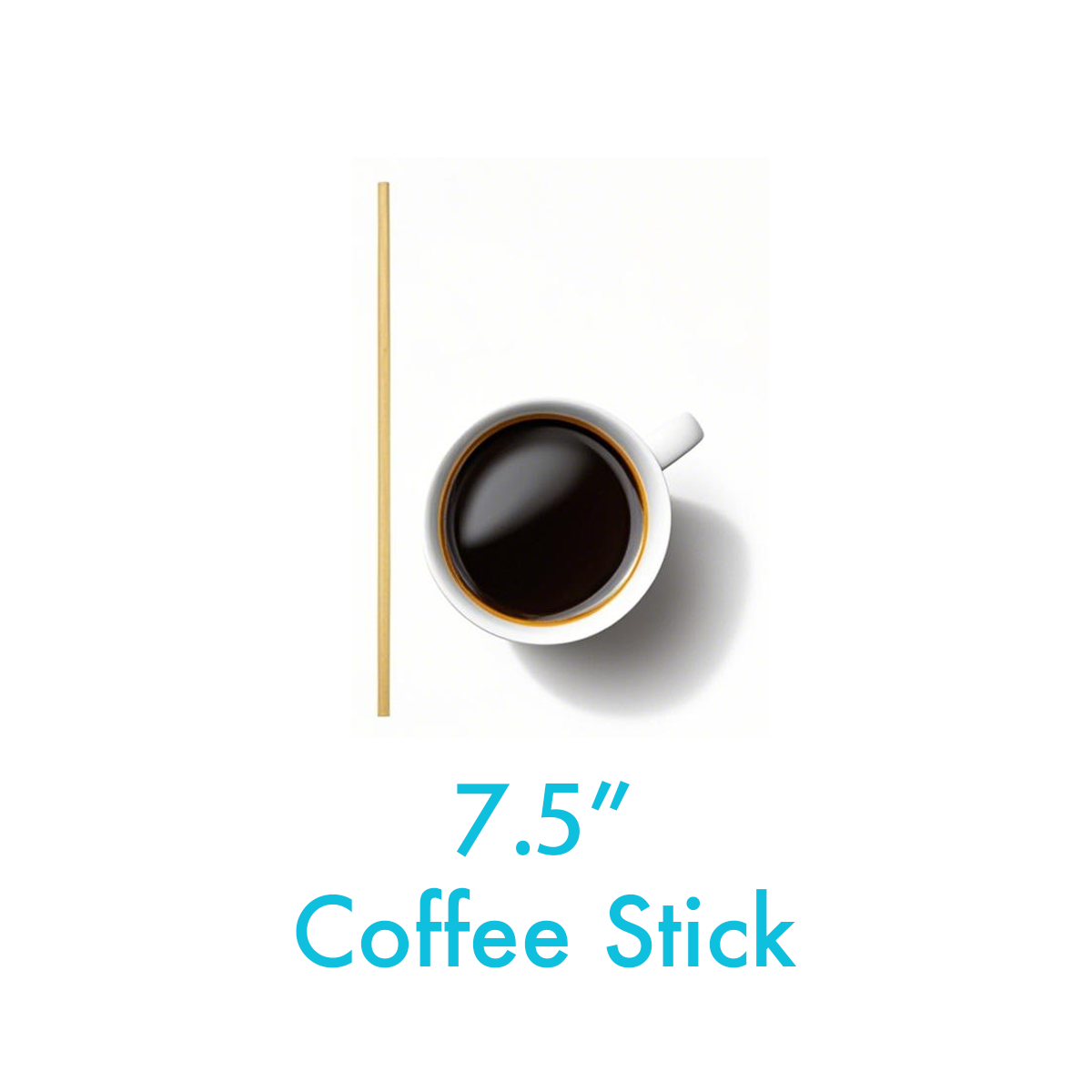 7.5" - Bamboo Coffee Sticks - Carton of 10000