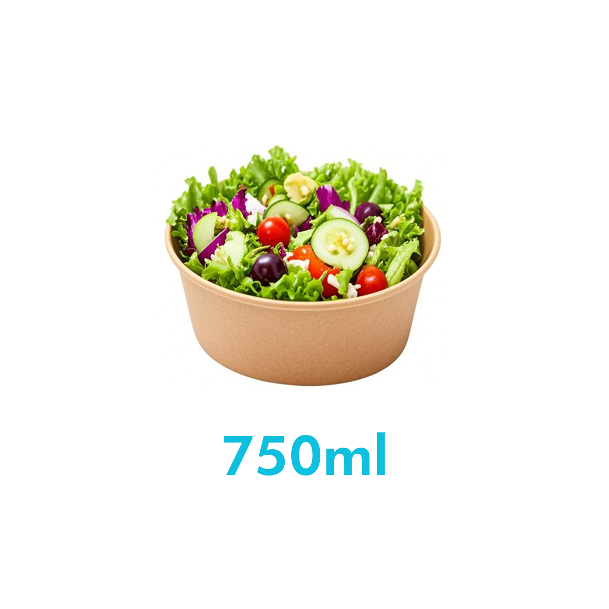 750ml - Paper Salad Bowl Kraft - Carton of 300