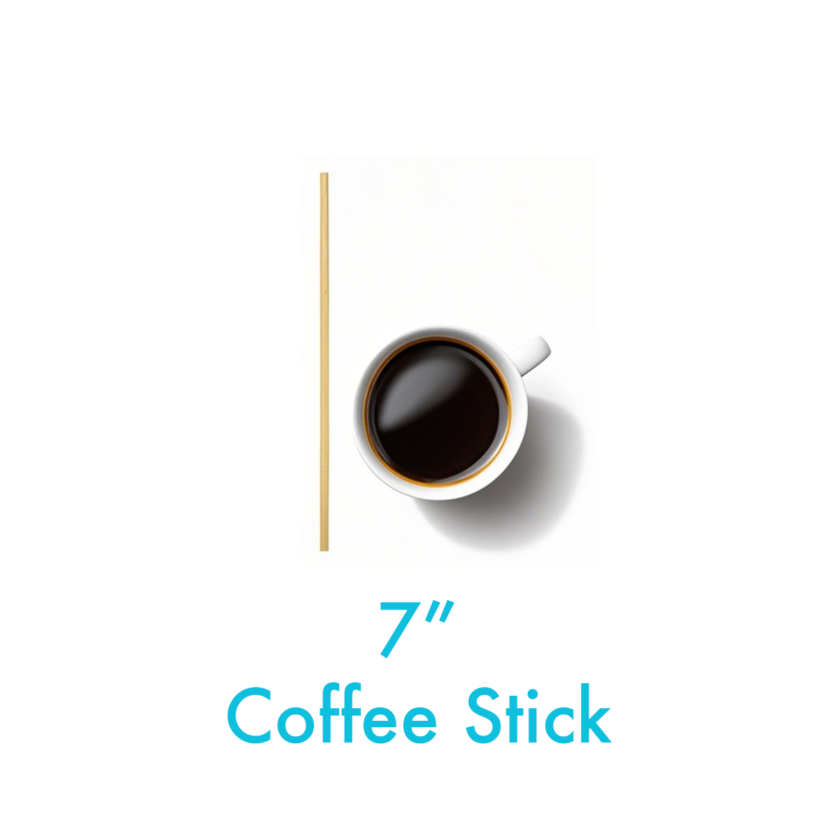7" - Bamboo Coffee Sticks - Carton of 10000
