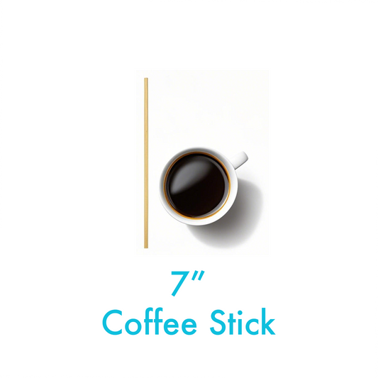 7" - Bamboo Coffee Sticks - Carton of 10000