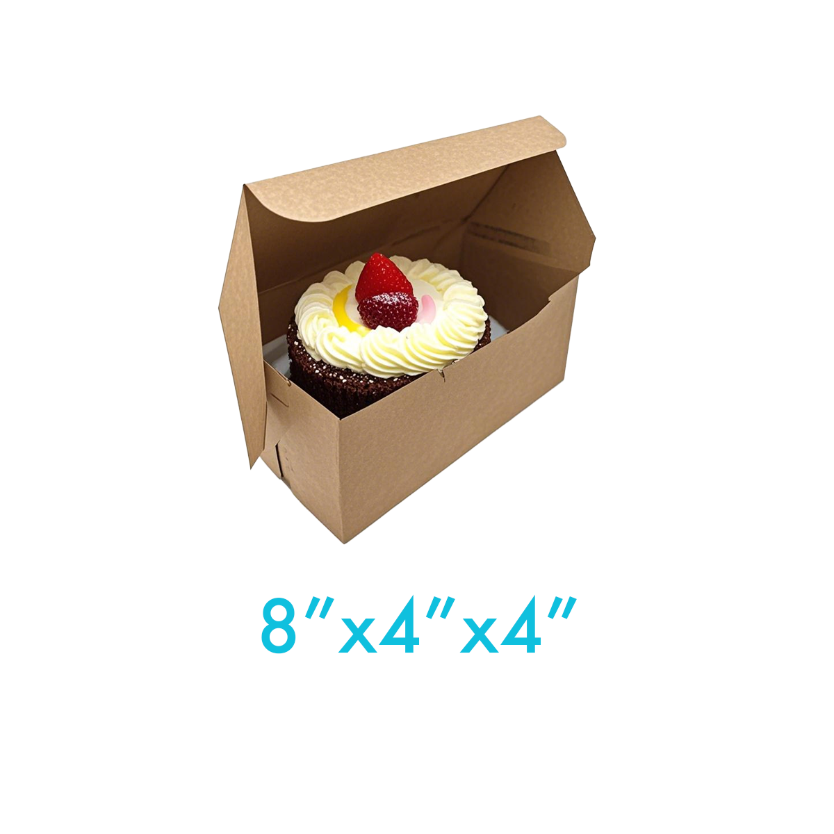 8" x 4" x 4" - Kraft Bakery Boxes - Carton of 100