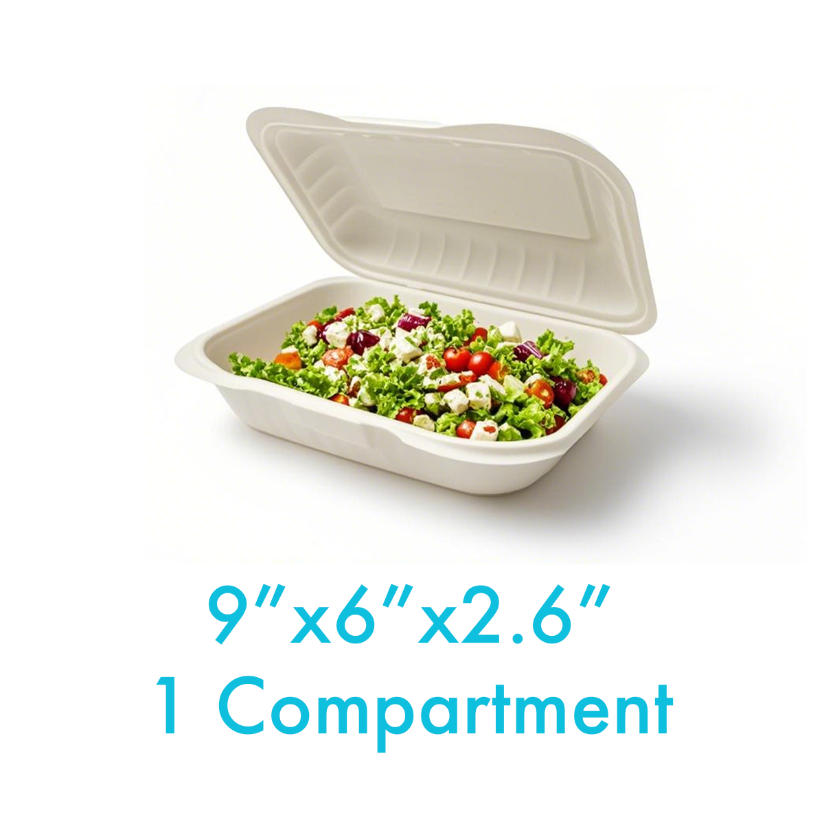 9" x 6" x 2.6" - Pebble Clamshell Hamburger Box - Carton of 150