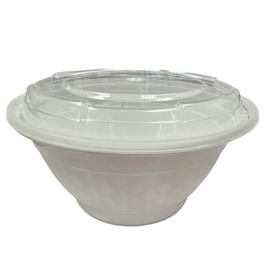 36oz - PP Round Noodle Bowl Combo Set White - Carton of 150