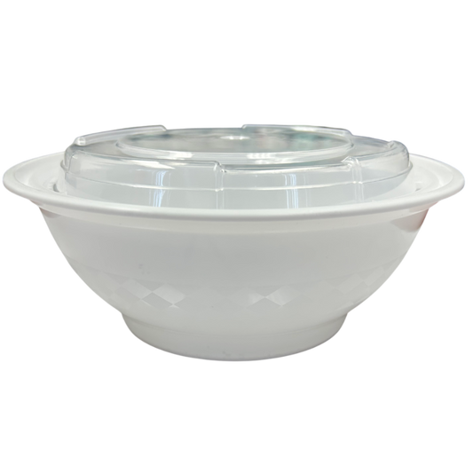 42oz - PP Round Noodle Bowl Combo Set White - Carton of 150