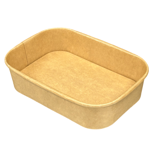 500ml - Paper Food Container Kraft Rectangle - Carton of 300