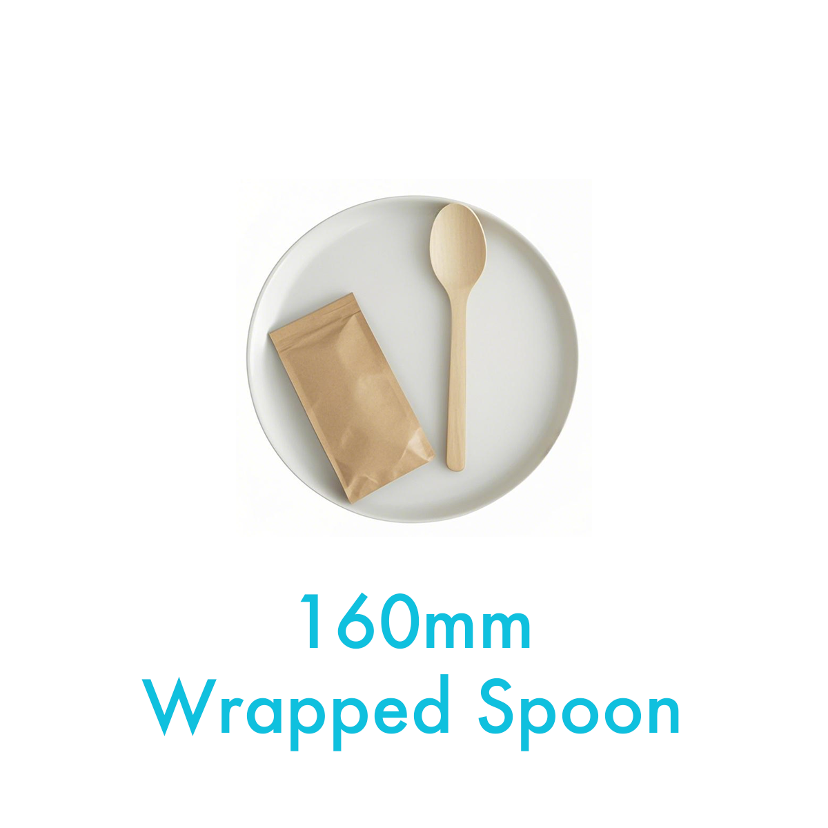 160mm - Wooden Spoon Paper Wrapped - Carton of 1000