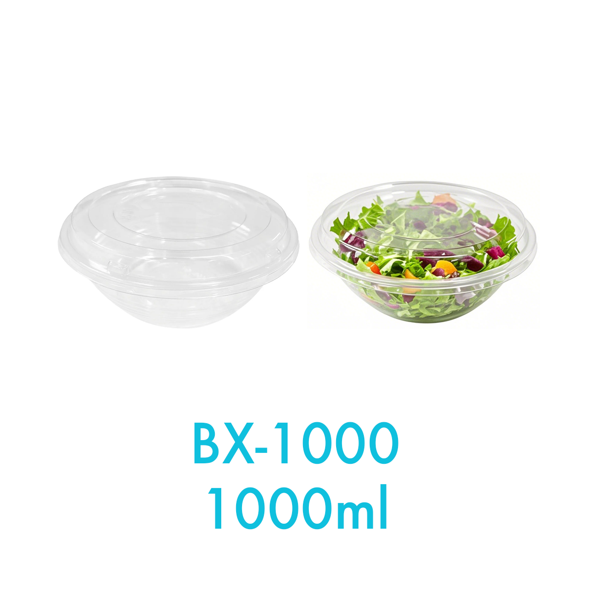 1000ml - Clear PP Donburi Bowls Sets - Carton of 200